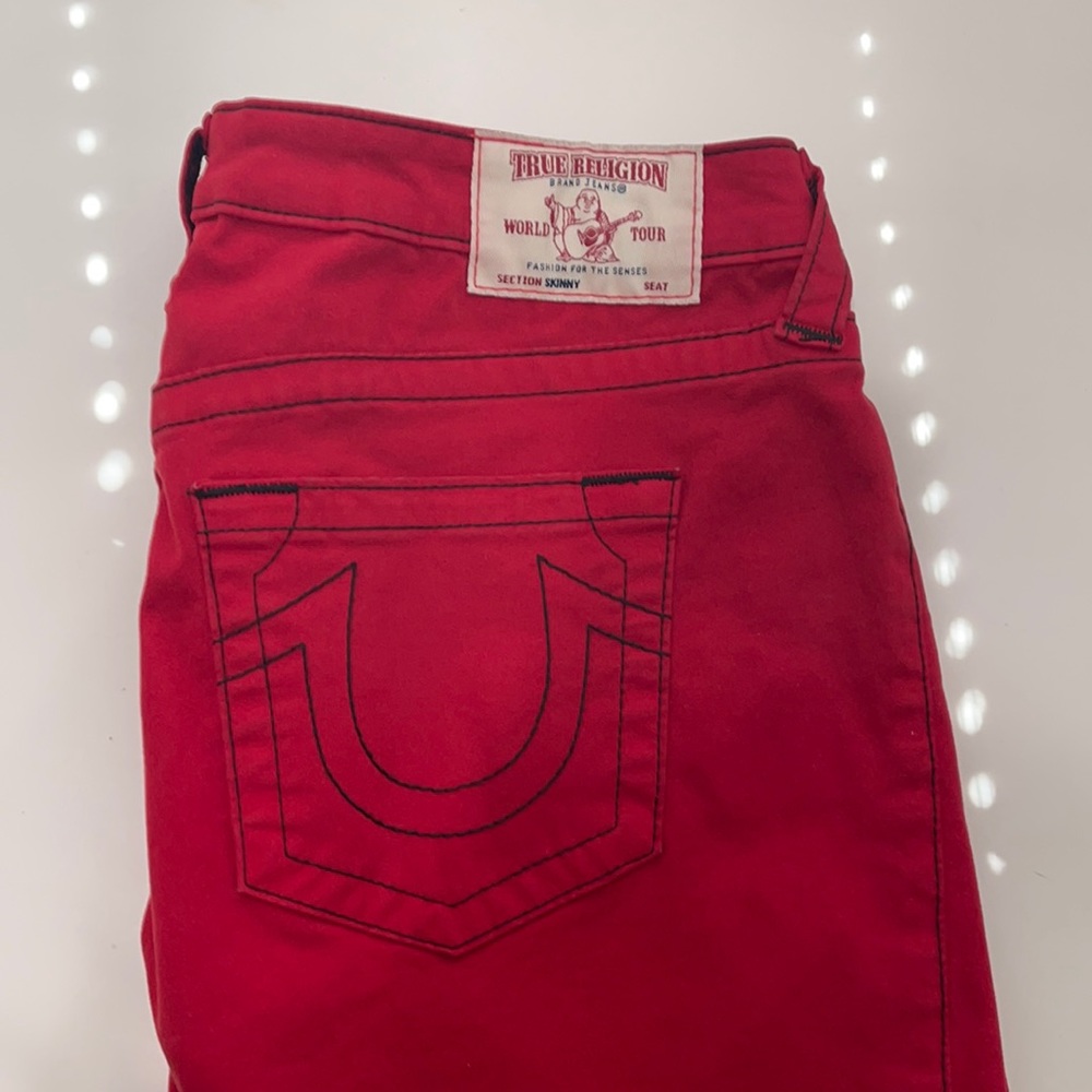 Red waist size 30 True Religion Brand Skinny Jeans